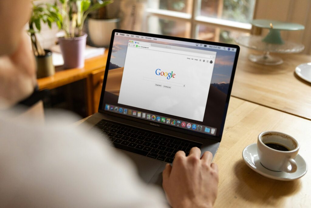 Google open on MacBook Pro laptop